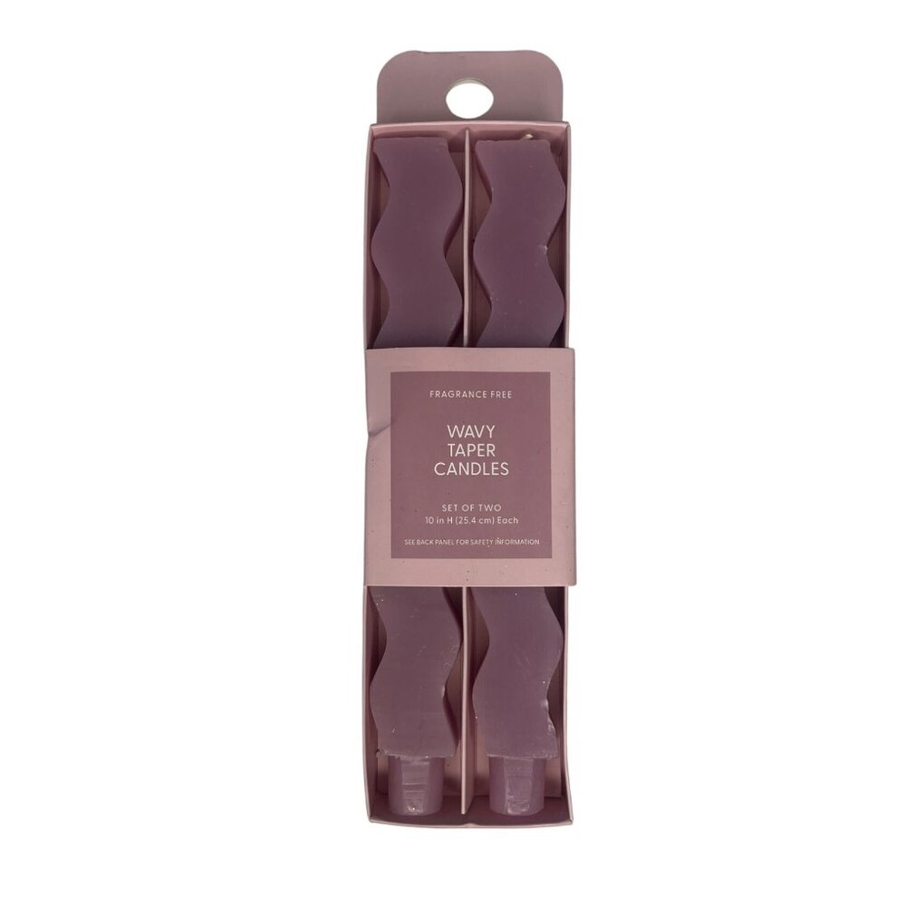 Wavy Taper Candles Set Of Two 10 Inches Fragrance-Free